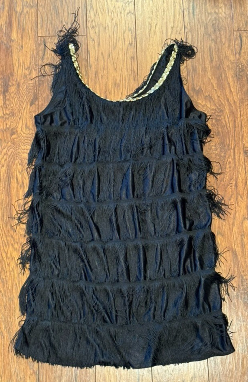 Sexy Fashion Flapper 1920's Adult Halloween Costume Black Dress - Women's Size M
